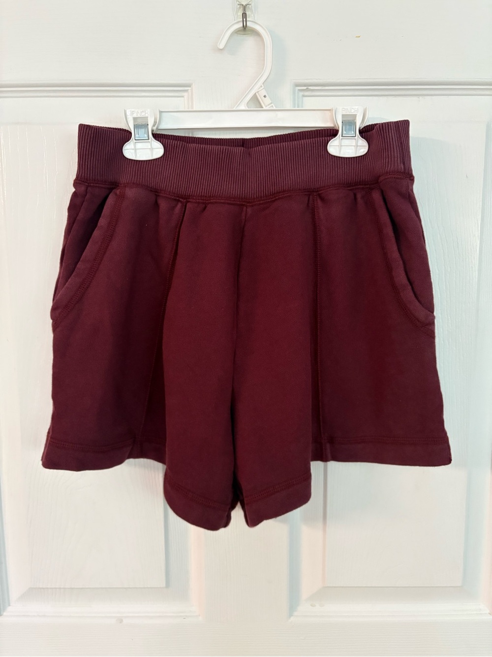 new aerie Maroon burgundy Ribbed-Waist Pull-On Knit Shorts